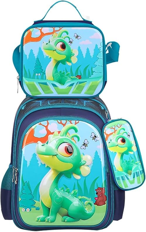 3PCS Kids Backpack for Boys Girls, 16 Inch Water Resistant Bookbag & Lunch Box & Pencil Case for Preschool Kindergarten Primary Junior Elementary School Teen Students (6-12 Age) on Amazon.ae - Price Tracker