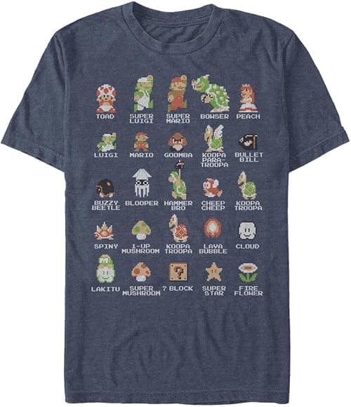 Nintendo mens Pixel Cast T-Shirt on Amazon - Best Deal Finder