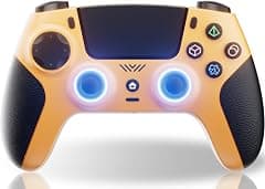CAWOOSOO Yellow Wireless Controller Compatible for PS5/Pro/Slim/PC, Gradient Color RGB mode & haptic feedback & 1000 mAH battery & 3.5mm Audio Jack & Speaker - Amazon.sa Price Tracker