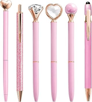 YOXMJDB Pink Pens for Women, 6 Pcs Cute Pens Ballpoint Pen Bulk, 1.0mm Medium Point Black Ink, Office and School Supplies Fancy Nice Pen Gifts for Girls Nurse Teacher (Pink) on Amazon.sa - Price Tracker