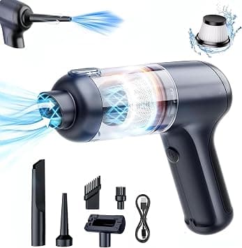 Car Vacuum Cleaner, 8000PA Vacuum Vleaner with Strong Suction Power, 2 In 1 Vacuum & Air Duster, USB Charge, Portable Mini Cordless Handheld Vacuum Cleaner for Car, Home, Office, Pet on Amazon - Best Deal Finder