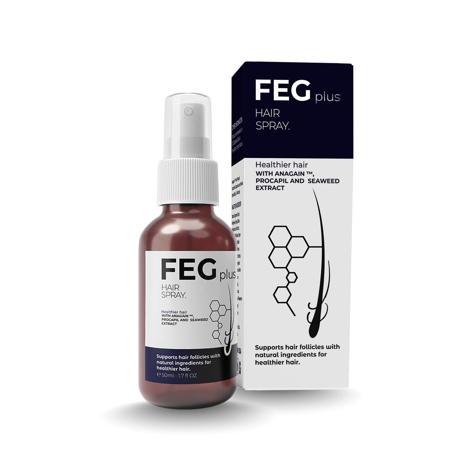 FEGPLUS Hair & Beard Growth Serum, 22% Seaweed Extract Rosemary, Redensyl, Anagain & Minoxidil 5% for Hair Growth Booster, Thicker, Longer and Stronger Hair Spray 50ml on Amazon.ae - Price Tracker
