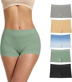 LALESTE Women's Boyshort Underwear Full Coverage Seamless Panties Soft Stretch Boxer Briefs 5 Packs - Amazon.sa Price Tracker
