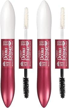 L'Oreal Paris Makeup Double Extend Beauty Tubes Lengthening Mascara, Blackest Black (Pack of 2) on Amazon.ae - Price Tracker