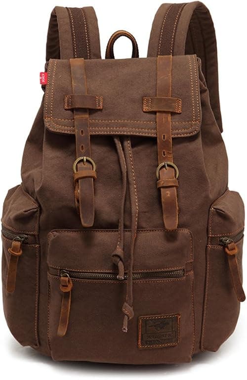 AUGUR High Capacity Canvas Vintage Backpack - for Camping Hiking Travel 12-17" Laptop على Amazon.ae - متتبع الأسعار