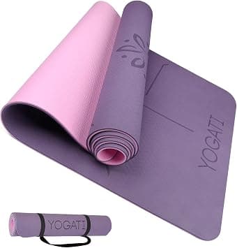 YOGATI Yoga mats for home workout. Non slip yoga mat with strap. Thick yoga mats for Women and Men. Pilates mat ideal for Fitness and gym. Exercise mat thick. Yoga mat thick. Workout mat. Yoga matt - Amazon.sa Price Tracker