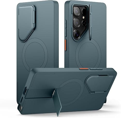 SURITCH Magnetic Case Compatible with Samsung Galaxy S25 Ultra, with Camera Cover & Adjustable Metal Kickstand Shockproof Bumper Case Slim Protective Cover for Galaxy S25 Ultra 5G - Deep Lake Green on Amazon.ae - Price Tracker