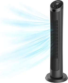 Oraimo 40" Silent Tower Fan with Remote Control 10m, 50W Powerful DC Brushless Motor, 4 Speeds,3 Wind Modes,12H Timer, 90° Oscillation, LED Display, Fan Standing for Bedroom Home Office على Amazon.ae - متتبع الأسعار