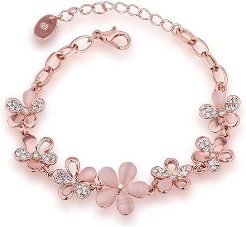 Shining Diva Fashion Latest 18k Rose Gold Stylish Bracelet Earrings Combo Jewellery For Women and Girls on Amazon - Best Deal Finder