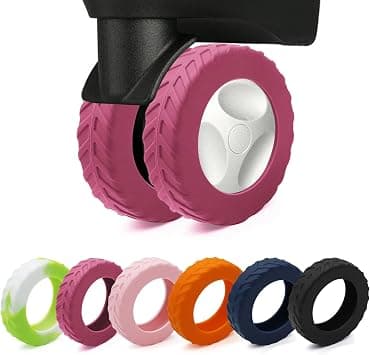 XYOFUN Luggage Compartment Wheel Protection Cover - Dustproof and Scratch-resistant - Noise Reduction - Travel Suitcase Wheel Protector, Hot Pink, Fits 2-2.4-inch luggage wheels on Amazon - Best Deal Finder