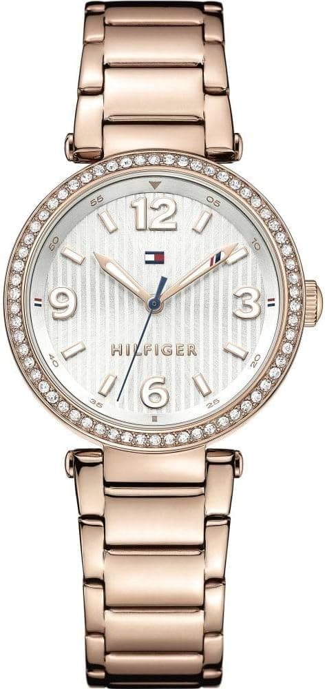 Tommy Hilfiger LYNN WOMENS SILVER & WHITE DIAL IONIC PLATED ROSE GOLD STEEL & CRYSTALS Watch - 1781590 on Amazon - Best Deal Finder