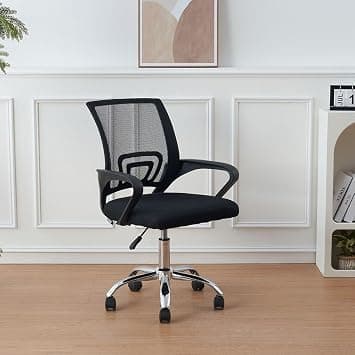 Danube Home Herald Office Chair Ergonomic Office Chair | Modern Desk Computer Chair | Swivel Office Chair | Adjustable Height Chair L56xW52xH85-95cm - Black/Chrome on Amazon.ae - Price Tracker