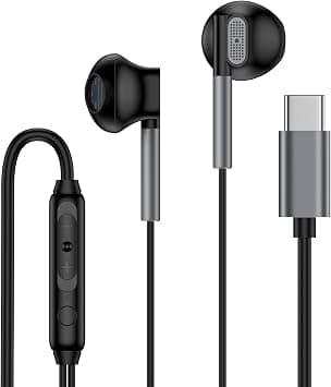 USB C Headphones for Galaxy S25 S24 Ultra S22 S21 S20 A54 A53 USB C Earphones with Mic Volume Control Wired Earbuds USB Type C Headphones for 16 15 Pro Max Plus على Amazon.ae - متتبع الأسعار