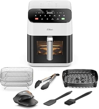 Feller Germany Air Fryer 1800 W, Large 7L Cap., Xcyclone-Tech, 4x Ceramic Coating, 10 Cooking Functions, Touch Panel, Cool-Touch+Interior Lightning, AFR700, 2Y Guarantee-UAE Version (White) on Amazon - Best Deal Finder