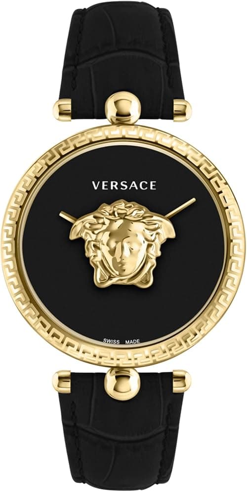Versace Collection Luxury Womens Watch Timepiece with a Black Strap Featuring a Gold Case and Black Dial, Gold, One size, Versace | Palazzo Empire on Amazon.ae - Price Tracker