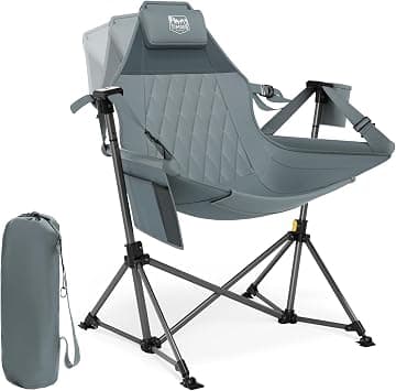 TIMBER RIDGE Hammock Camping Chair, Oversized Swinging Hammock Chair with Adjustable Back and Seat, Rocking Camping Chair for Outdoor Lawn, Sports, Supports 400lbs, Grey on Amazon.ae - Price Tracker