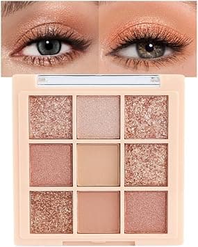 9Colors Champagne Rose Gold Eye Shadow Palette Makeup,Shimmer Pink Eyeshadow Palette Nude Glitter Sparkly Eye Shadows Long Lasting Waterproof Blendable Naturing-Looking on Amazon.ae - Price Tracker