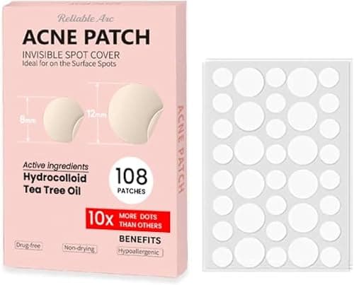 108 PCS Hydrocolloiod Pimple Patches With Tree Tea Oil - Acne Dots / Pimple / Zit Patches for Face - Skin Care Gift Set (Packaging May Vary) on Amazon - Best Deal Finder