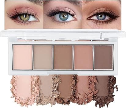 5 Colors Matte Nude Eyeshadow Makeup Palette, Nude Pink Brown Taupe Neutral Matte Smokey Cream Mini Eye Shadow Palette Makeup for Older Women Blue Green Eyes, Contour Make up Palettes sombras de ojos on Amazon.ae - Price Tracker