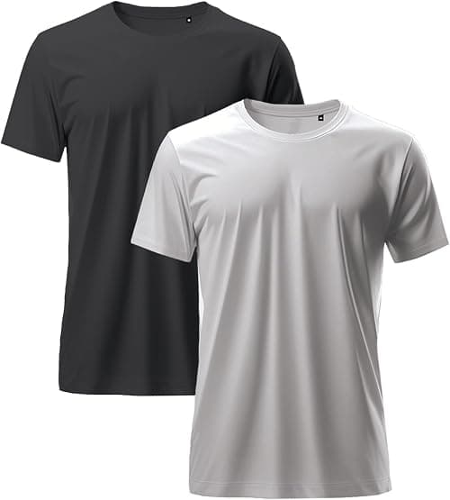 Crewneck Comfortable T-shirt Men 100% from Cotton. (UAE/KSA, Alpha, M, Regular, Regular, 2, BLACK AND WHITE) on Amazon.ae - Price Tracker