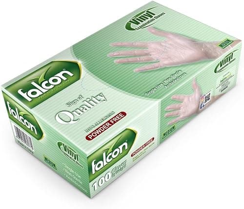 Falcon Vinyl Gloves - Clear Powder Free (Medium) on Amazon - Best Deal Finder