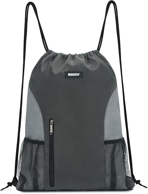 WANDF Drawstring Backpack Sports Gym Sackpack with Mesh Pockets Water Resistant String Bag for Women Men on Amazon.ae - Price Tracker
