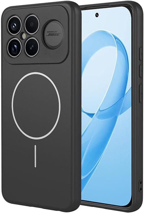 ILING Case for Xiaomi POCO F8 Ultra 5G, Compatible with Magnetic Charging, Ultra-thin Simple Solid Color Soft Liquid Silicone Frosted TPU Bumper Shockproof Protective Cover (Black) on Amazon.ae - Price Tracker