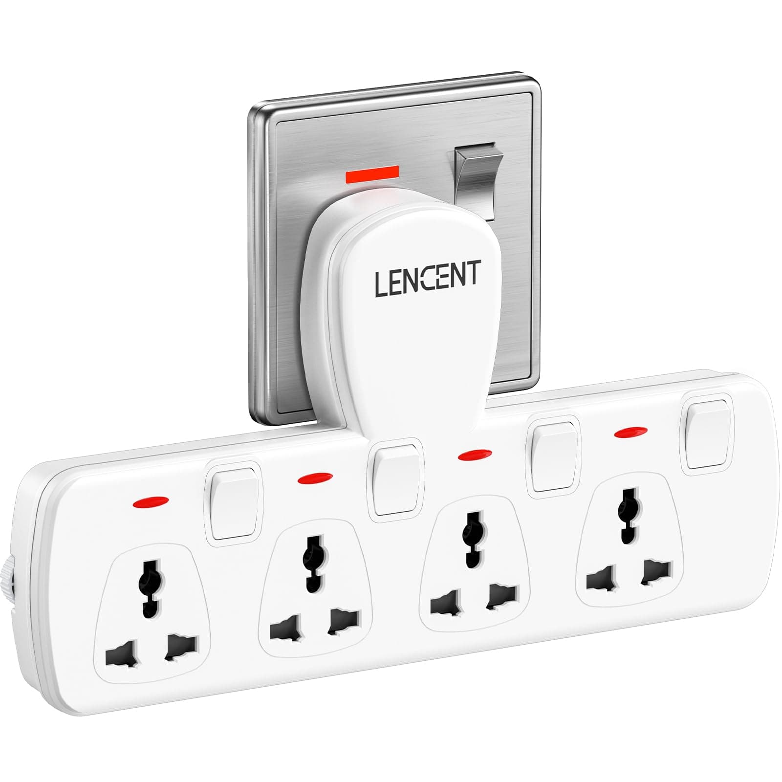 LENCENT Multi Plug Extension Socket, 4 Way Electrical Outlet Extender, Wall Charger, Universal Plug Adapter, Charging Station for Home, Office, Kitchen, Individually Switched on Amazon.ae - Price Tracker