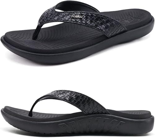 KuaiLu Womens Flip Flops Ladies Yoga Mat Comfortable Walking Thong Sandals With Plantar Fasciitis Arch Support Slip On Indoor Outdoor على Amazon.ae - متتبع الأسعار