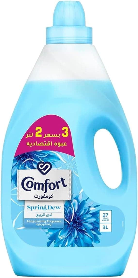 Comfort Fabric Softener for super soft clothes, Spring Dew, gives long-lasting fragrance, 3L on Amazon.ae - Price Tracker