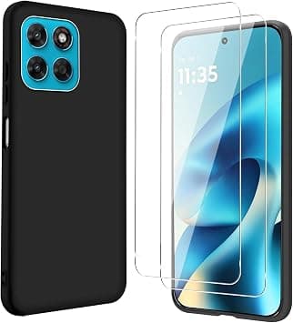Case for Motorola Moto G87 5G/G67 5G/G77 + 2 Pieces Tempered Glass Screen Protector, Slim Soft Frosted Silicone TPU Anti-Drop Anti-Scratch Case Cover, Black on Amazon.ae - Price Tracker