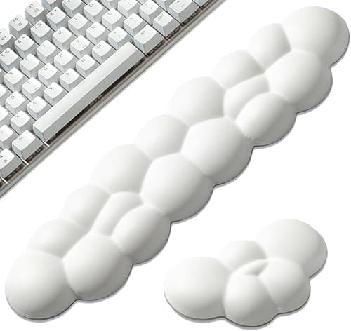 Leolee Keyboard Cloud Wrist Rest & Mouse Set, White W/ Leather Surface Non-Slip Base Palm Relieve Arm Pain Pc Gaming/Office/Computer/Laptop(Cd001) on Amazon - Best Deal Finder