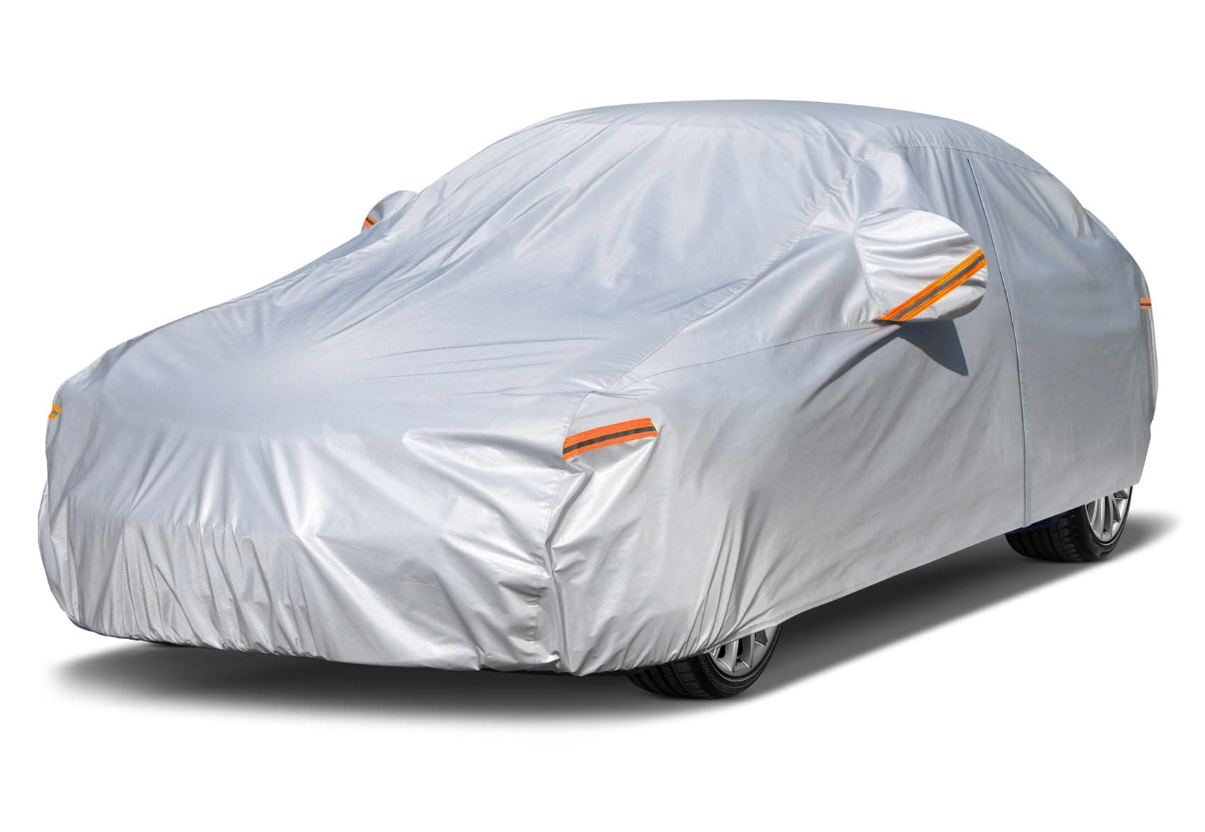 kayme 6 Layers Car Cover Waterproof All Weather for Automobiles, Outdoor Full Cover Rain Sun UV Protection with Zipper Cotton, Universal Fit for Sedan (194"-208") on Amazon.ae - Price Tracker