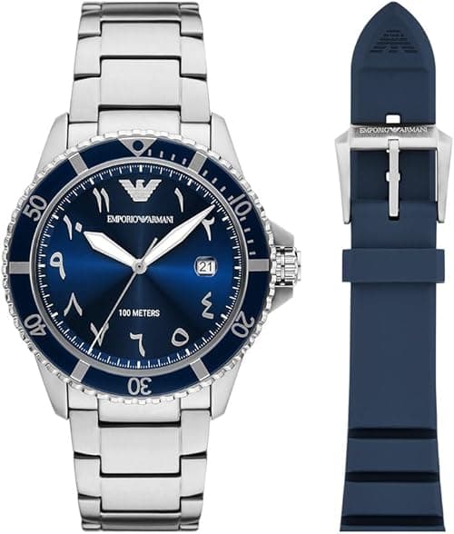 Emporio Armani Watch for Men, Quartz Movement and 42mm Case Size with Stainless Steel, Leather or Silicone Strap on Amazon.ae - Price Tracker