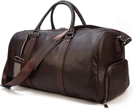Genuine Leather Travel Duffel Bags for Men and Women Leather Overnight Weekend Leather Bags Sports Gym Duffle, 9423 Brown on Amazon - Best Deal Finder