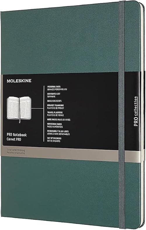 دفتر ملاحظات من مولسكن برو، غطاء مقوى، مقاس XL (7.5 انش × 9.5 انش) تخطيط مشروع احترافي، اخضر فوريست، 192 صفحة، 200 الصفحات على أمازون - دليلك لأفضل العروض