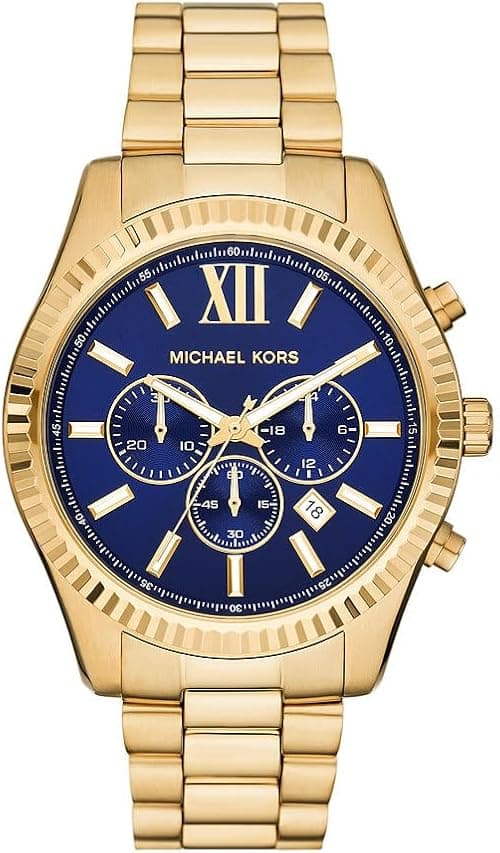 Michael Kors Watch for Men Lexington, 45mm case size, Quartz Chronograph movement, Stainless Steel strap on Amazon - Best Deal Finder