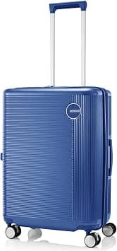 American Tourister Gemina Pro V2 Suitcase, Check-In Size 65 cm, 4 Spinner Wheels, Hard Top, Polycarbonate, Mistral Blue|TSA 008|DuoSaf™ Security Zipper|Expandable - 3 Years Global Warranty on Amazon - Best Deal Finder