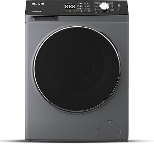 Hitachi Front Load Washer Dryer 9.5kg Wash / 6kg Dry, Inverter, 1400 RPM, Steam Hygiene, Hot Wash, Anti-Wrinkle, Tub Clean, LED Touch Panel, 1-Hour Wash & Dry | BD-D954HVOS على Amazon.ae - متتبع الأسعار
