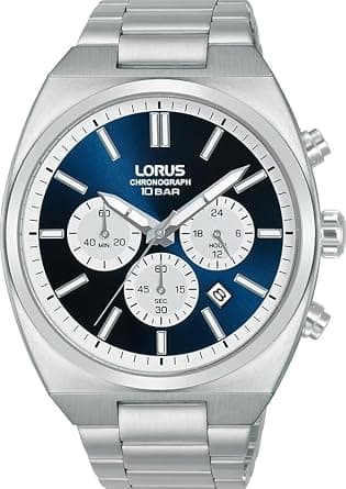 LORUS Men's Analogue Quartz Watch with Metal Strap, Silver/Blue on Amazon.ae - Price Tracker