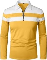 YTD Men's Long Sleeve Polo Shirts Quarter-Zip Casual Slim Fit Lapel Neck Basic Designed Cotton Shirts - Amazon.ae Price Tracker