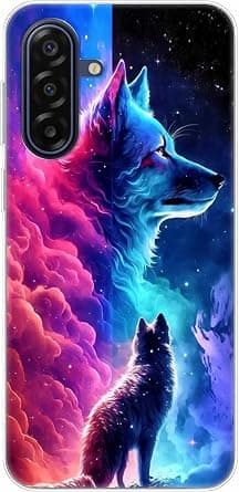 Case Compatible with SAMSUNG GALAXY M17 5G,Transparent Soft Bumper Phone Cover Clear Cases Shockproof TPU Silicone Bumpers Anti-Scratch Pattern-(wolf) على Amazon.ae - متتبع الأسعار