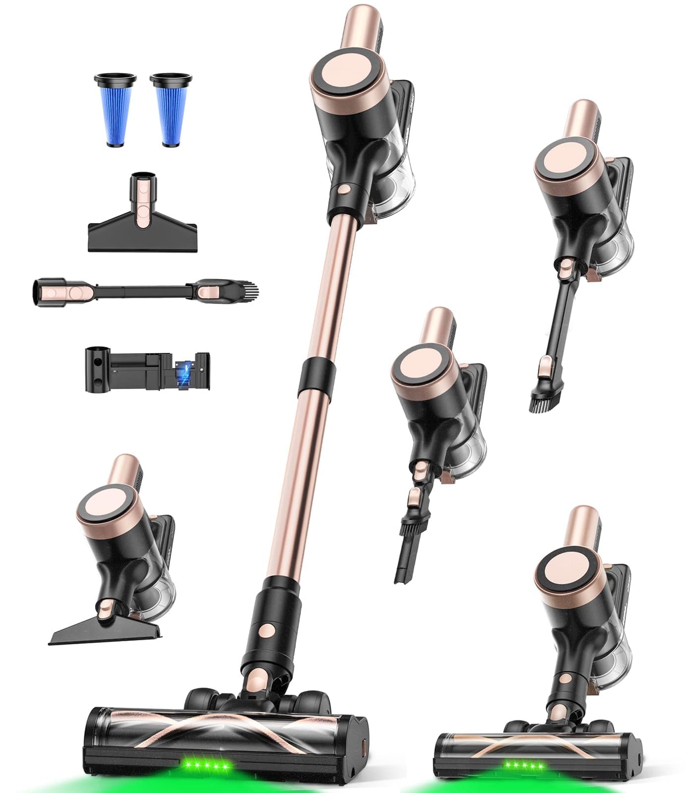 Cordless Vacuum Cleaner, 46KPa/500W Stick Vacuum with 55 Mins Runtime, Self-Standing Vacuum Cleaner for Home, LED Display, Anti-Tangle Brush, Rechargeable Vacuum for Pet Hair, Carpet & Hard Floors on Amazon.ae - Price Tracker