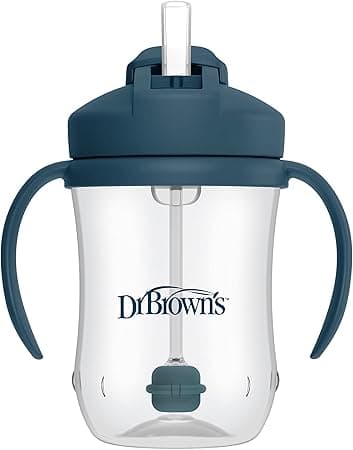 Dr. Brown's Milestones Baby's First Straw Cup, Training Cup with Weighted Straw, 9oz/270mL, Dark Blue, BPA Free, 6m+ on Amazon.ae - Price Tracker