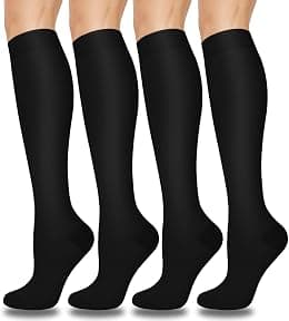 4 Pairs Copper Compression Socks for Women & Men Circulation 15-20 mmHg - Best Support for Nurses, Running - متتبع أسعار Amazon.sa