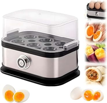 Smart Egg Cooker, Stainless Steel Electric Egg Boiler with Auto Shut-Off, 6-Capacity Multi-Function Appliance for Hard, Soft, Medium, Poached, and Scrambled Eggs, Knob Control Kitchen Gadget and Gift on Amazon.ae - Price Tracker