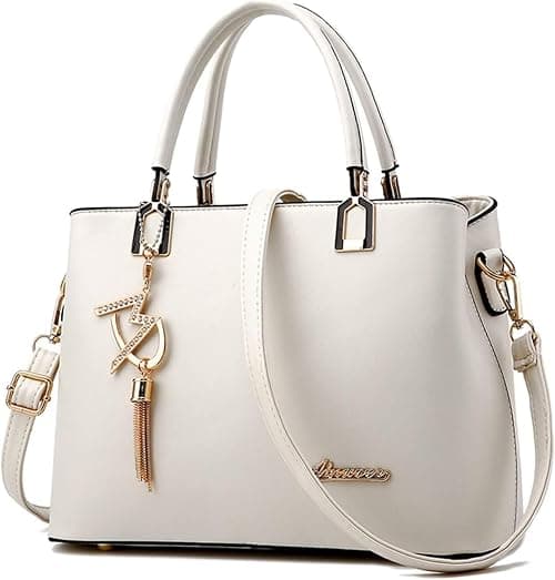 HALAMODO Women's Hand Bag Luxury Handbags Womens bags Designer Shoulder bag Female Messenger Bags Simple Tote Crossbody Bags (White, M) on Amazon.ae - Price Tracker
