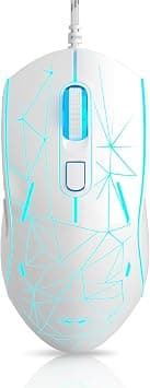 MageGee G6 Wired Gaming Mouse, Ergonomic USB Optical Mouse with 7 Colors Breathing LED Backlit, 6 Adjustable Speed Levels from 600 to 3200 for Laptop PC Computer Games & Work, White on Amazon - Best Deal Finder