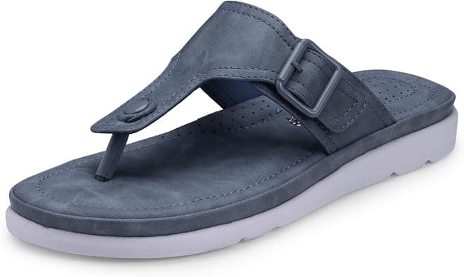 DOCTOR EXTRA SOFT Womens Flat Memory Foam Slippers/Flip-Flops Fashion Stylish Casual Comfortable Diabetic Orthopedic Lightweight Synthetic Slip-on Sandals with Adjustable Buckle for Girls/Ladies D-630 على Amazon.ae - متتبع الأسعار