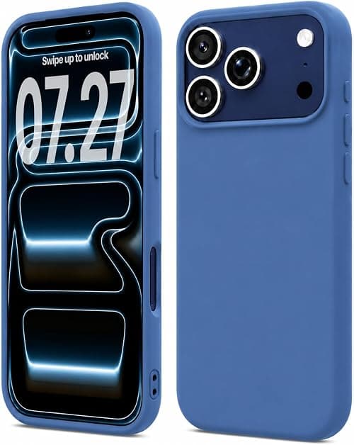 TR-PLANET for iPhone 17 Pro Liquid Silicone Case, Microfiber Lining Shockproof Slim Thin Phone Case, Lightweight Rubber Gel Soft TPU Back Cover Compatible With iPhone 17 Pro, Dark Blue on Amazon.ae - Price Tracker